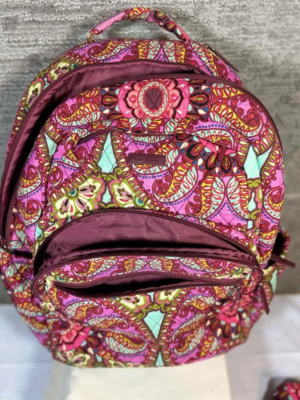 Vera Bradley 2pc Essential Quilted Backpack and wallet in Resort Medallion